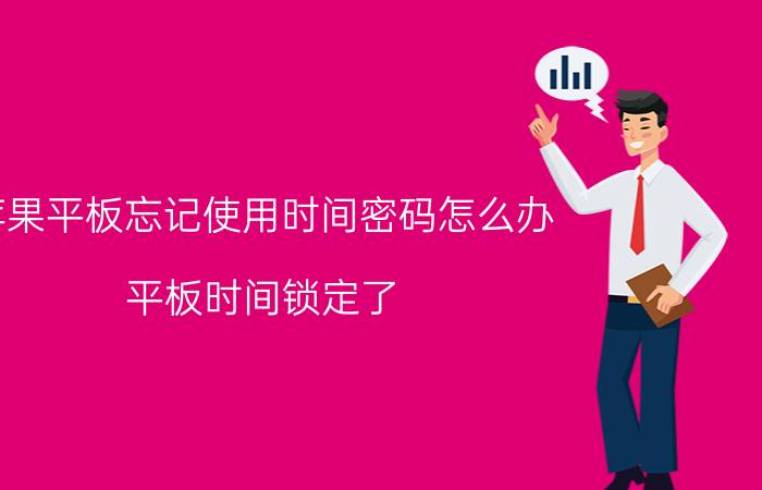 苹果平板忘记使用时间密码怎么办 平板时间锁定了，怎么解锁？